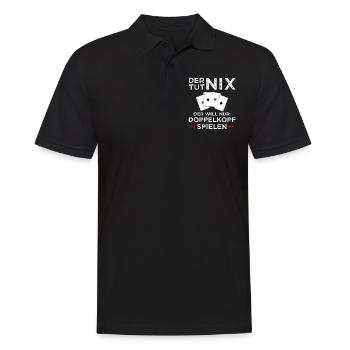 Doppelkopf Kartenspiel Schnapsen Geschenk - Männer Poloshirt - Schwarz - Vorne - Kai (181cm)
