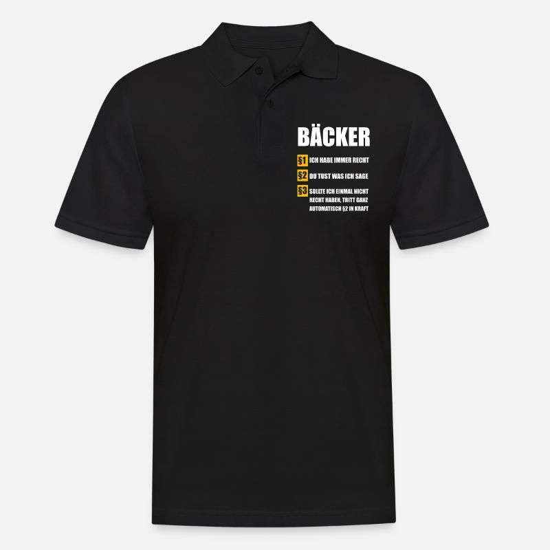Bäcker Bäckerei Konditor Geschenk - Männer Poloshirt - Schwarz