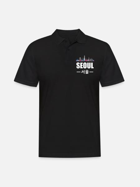 Seoul Südkorea South Korea Stadt Heimat Geschenk - Männer Poloshirt - Schwarz