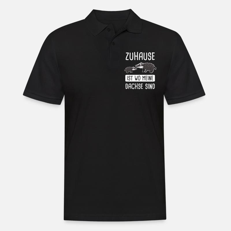 Dachs Honigdachs Badger Geschenk - Männer Poloshirt - Schwarz