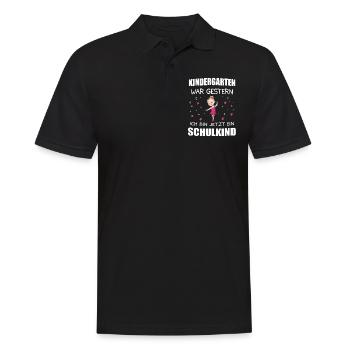 Schulkind 2020 Einschulung Mädchen Schulanfang - Männer Poloshirt - Schwarz - Vorne - Kai (181cm)