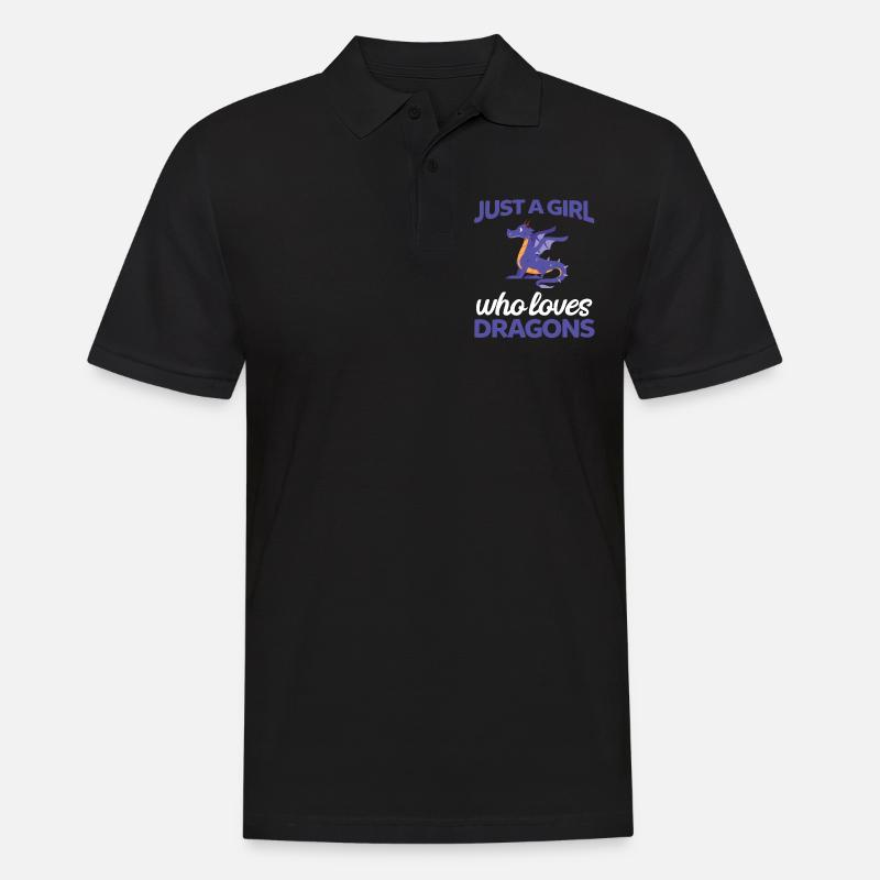 Drache Mädchen Drachen Geschenk - Männer Poloshirt - Schwarz