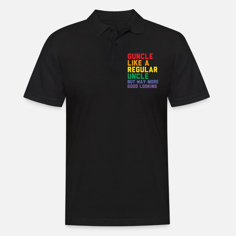 Guncle Regenbogenfahne Pride Monat Geschenk - Männer Poloshirt - Schwarz