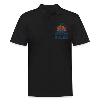 Kapitän Kapitäne Bootfahren Geschenk - Männer Poloshirt - Schwarz - Vorne - Kai (181cm)