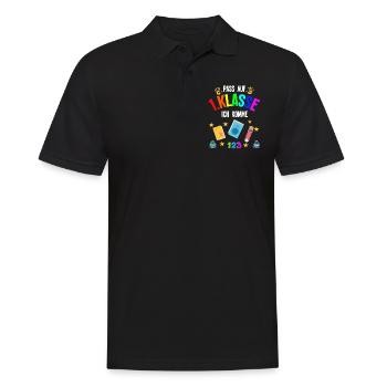 1.Klasse Schulanfang Schulanfänger Geschenk - Männer Poloshirt - Schwarz - Vorne - Kai (181cm)