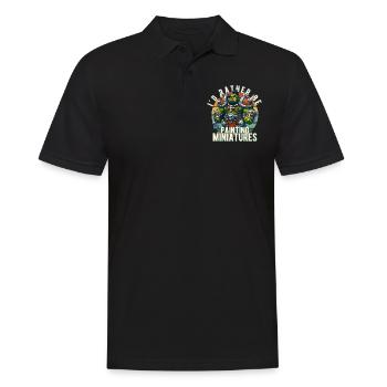 Ich würde lieber einen Miniatur-Fantasy-Kriegstisch bemalen - Männer Poloshirt - Schwarz - Vorne - Kai (181cm)