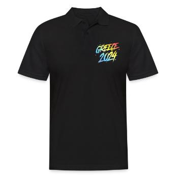 Grèce 2024 Équipe de vacances colorée - Polo Homme - noir - Devant - Kai (181cm)