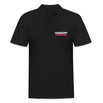 Manekopp und Spass dabei - Männer Poloshirt - Schwarz - Vorne - Kai (181cm)
