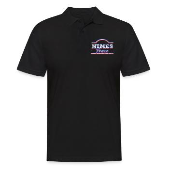 Nîmes France City Font Vintage Rétro - Polo Homme - noir - Devant - Kai (181cm)