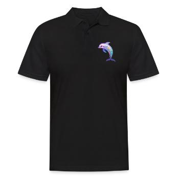 Kawaii Dolphin - Fantastic Ocean Dreams - Men's Polo Shirt - black - Front - Kai (181cm)