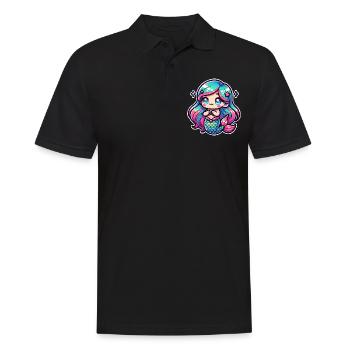 Meerjungfrau - Männer Poloshirt - Schwarz - Vorne - Kai (181cm)