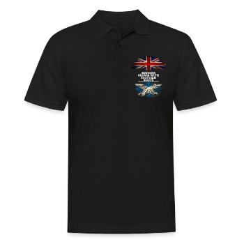 Briten gewachsen mit schottischen Wurzeln - Männer Poloshirt - Schwarz - Vorne - Kai (181cm)