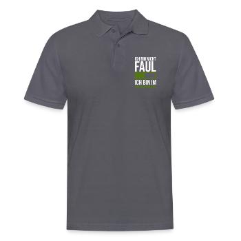 Lustiger Spruch Faulheit - Energiesparmodus - Männer Poloshirt - Anthrazit - Vorne - Nico (186cm)