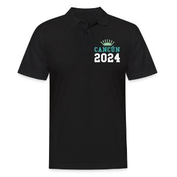 Cancun 2024 Mexico - Männer Poloshirt - Schwarz - Vorne - Kai (181cm)