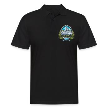Montagnes Symbole Armoiries - Polo Homme - noir - Devant - Kai (181cm)
