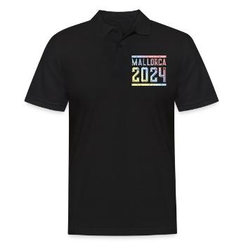 Mallorca 2024 Bunt - Männer Poloshirt - Schwarz - Vorne - Kai (181cm)