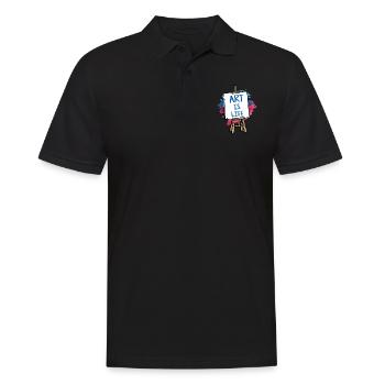 Kunst - Männer Poloshirt - Schwarz - Vorne - Kai (181cm)