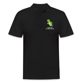 Turtle - Always late but worth the wait - Men's Polo Shirt - black - Front - Kai (181cm)