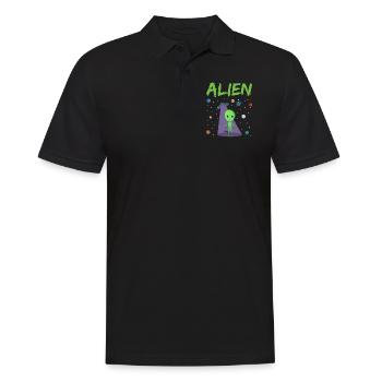 Alien - Männer Poloshirt - Schwarz - Vorne - Kai (181cm)