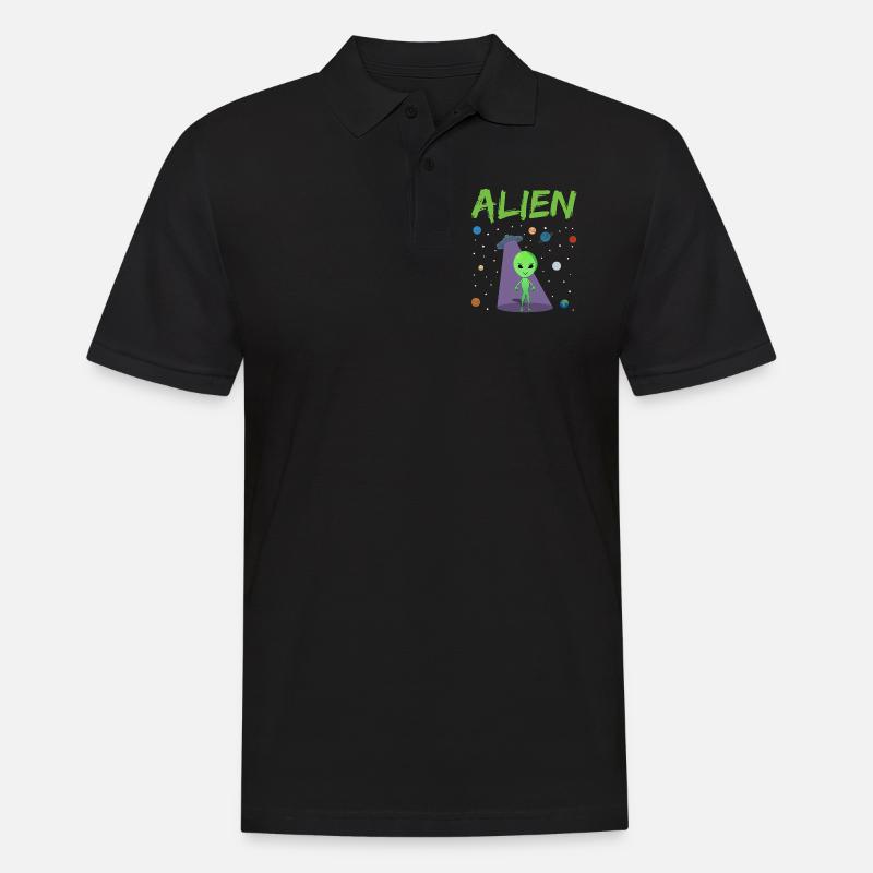 Alien - Männer Poloshirt - Schwarz