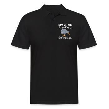 Neuseeland Kiwi - Männer Poloshirt - Schwarz - Vorne - Kai (181cm)