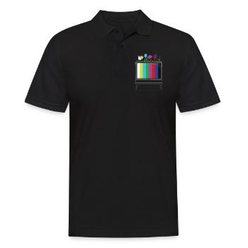 Blühendes Fernsehen - Männer Poloshirt - Schwarz - Vorne - Kai (181cm)