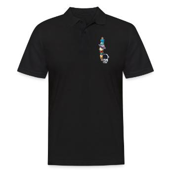 Astronaut Eis Essen Planeten - Männer Poloshirt - Schwarz - Vorne - Kai (181cm)