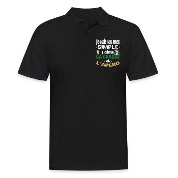 Chasseur Apéro Bière Alcool Chasse Sanglier Rhum - Polo Homme - noir - Devant - Kai (181cm)