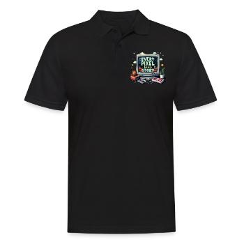 Chaque pixel raconte une histoire - Retro Gaming - Polo Homme - noir - Devant - Kai (181cm)