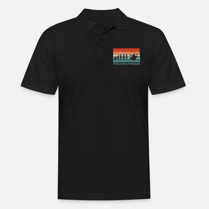Retro Schlagzeuger Evolution Batteur - Polo Homme - noir