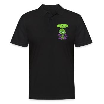 Hakuna Marijuana Funny Weed Smoking Pothead THC - Männer Poloshirt - Schwarz - Vorne - Kai (181cm)