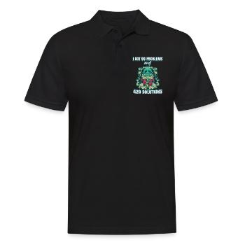 I Got 99 Problems And 420 Solutions Cannabis Weed - Men's Polo Shirt - black - Front - Kai (181cm)
