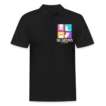 No drama llama - Men's Polo Shirt - black - Front - Kai (181cm)