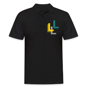 Buchstabe L - Männer Poloshirt - Schwarz - Vorne - Kai (181cm)