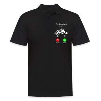 The Mountains Mobile 3 Die Berge rufen an - Männer Poloshirt - Schwarz - Vorne - Kai (181cm)