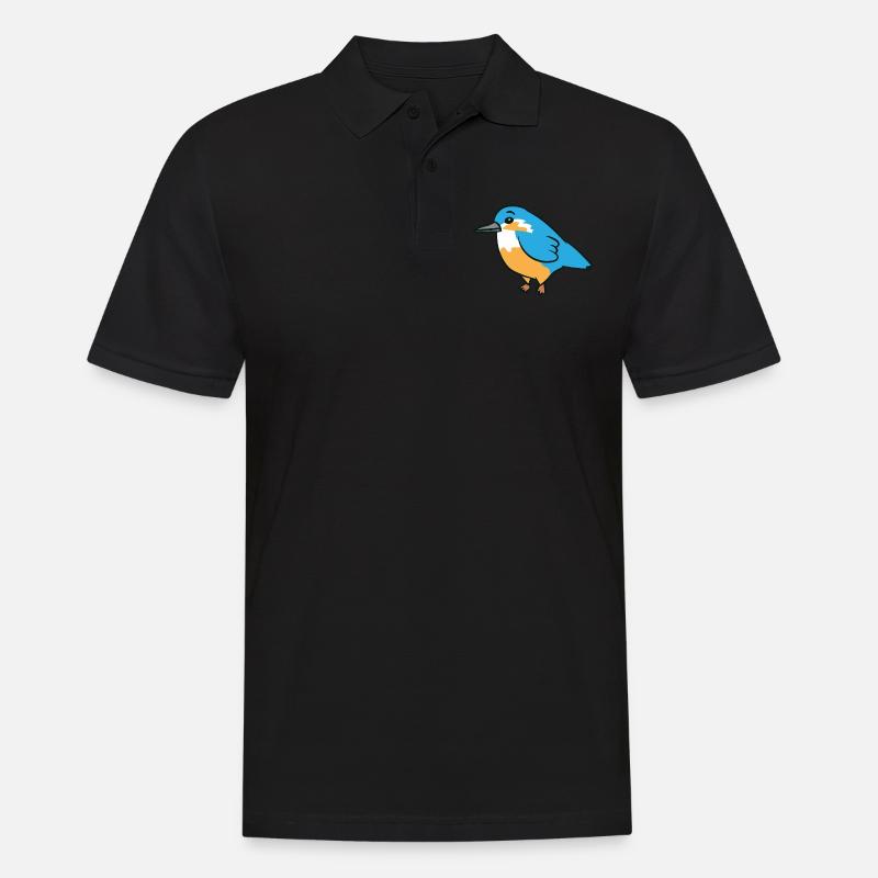 Eisvogel - Illustration - Männer Poloshirt - Schwarz