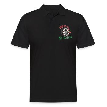 Welt ist doch eine Scheibe – Dartscheibe - Männer Poloshirt - Schwarz - Vorne - Kai (181cm)