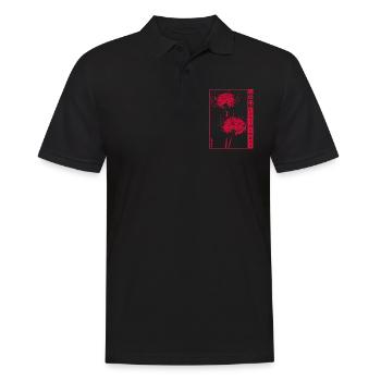 Lost Memory - rote Spinnenlilie Lilie - Männer Poloshirt - Schwarz - Vorne - Kai (181cm)