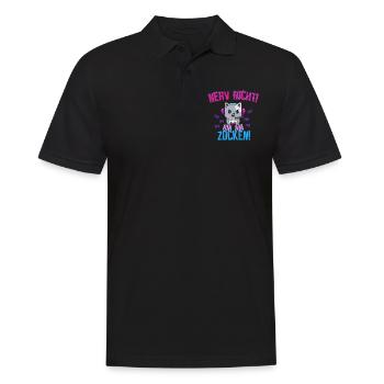 Nerv nicht! Bin am zocken! - Männer Poloshirt - Schwarz - Vorne - Kai (181cm)