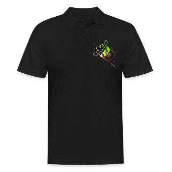 Cool Alpaka / Lama mit Sonnenbrille - Männer Poloshirt - Schwarz - Vorne - Kai (181cm)