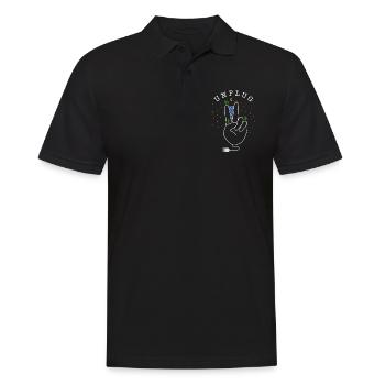Unplug - Natur, Wald und Berge - Männer Poloshirt - Schwarz - Vorne - Kai (181cm)