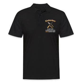 Elektriker / Elektroniker - Lustiger Job Humor - Männer Poloshirt - Schwarz - Vorne - Kai (181cm)