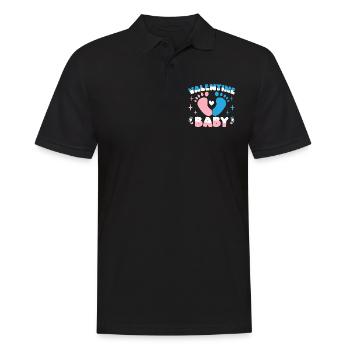 Saint-Valentin Anniversaire Naissance de bébé 14 février - Polo Homme - noir - Devant - Kai (181cm)