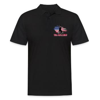 Handicap pour les joueurs de basketball en fauteuil roulant États-Unis - Polo Homme - noir - Devant - Kai (181cm)