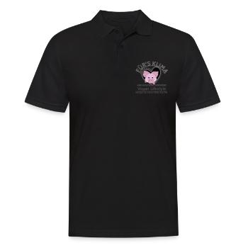 Schwein männl. Vegan Klima big hug SabineVegan - Männer Poloshirt - Schwarz - Vorne - Kai (181cm)