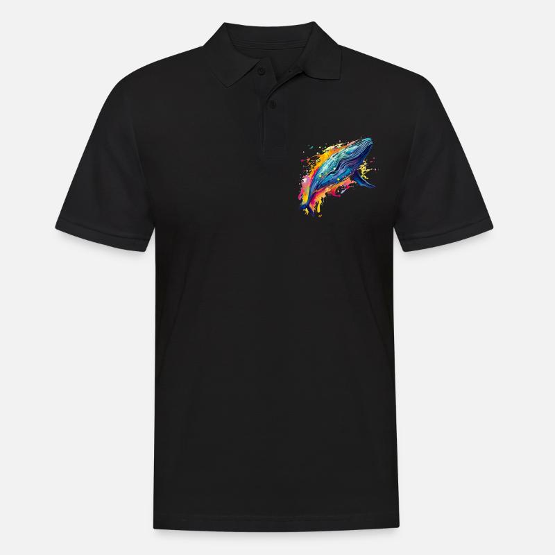 Wal Kunst Pop Art - Männer Poloshirt - Schwarz