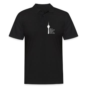 Was in Düsseldorf passiert bleibt in Düsseldorf - Männer Poloshirt - Schwarz - Vorne - Kai (181cm)