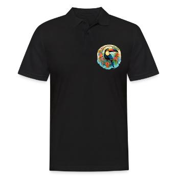 Toucan avec capteur de rêves - Polo Homme - noir - Devant - Kai (181cm)