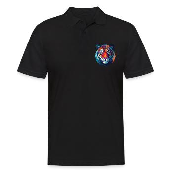 bunter Tiger - Männer Poloshirt - Schwarz - Vorne - Kai (181cm)