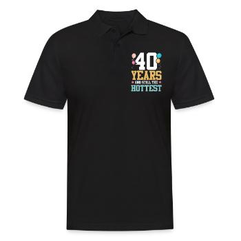 Anniversaire de 40 ans chaud - Polo Homme - noir - Devant - Kai (181cm)